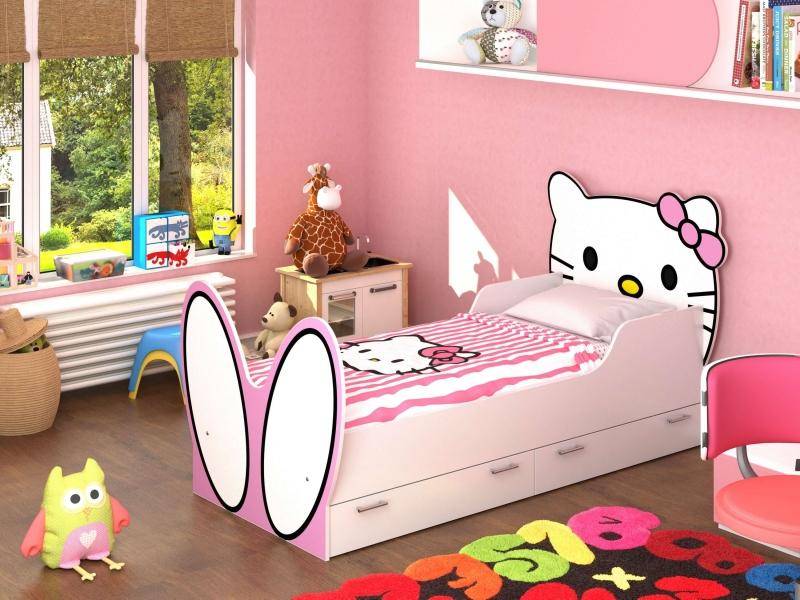 кровать hello kitty! с бязевым матрацем в Ангарске