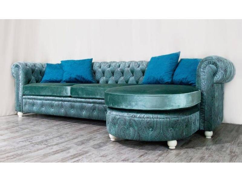 диван chesterfield с оттоманкой в Ангарске