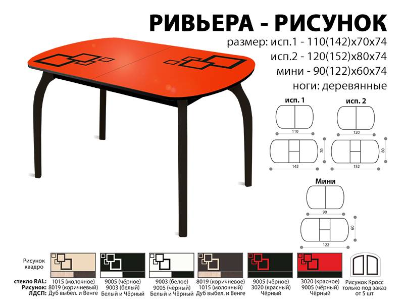 стол обеденный ривьера рисунок в Ангарске