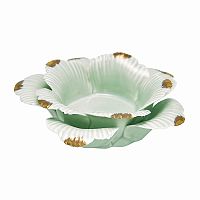 подсвечник керамический в виде цветка с золотыми лепестками flower pale green medium, 4 см в Ангарске