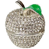 шкатулка яблоко серебряная 4,5х4,5х5,5 см в Ангарске