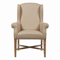 кресло мягкое с ушами french wing chair бежевое в Ангарске