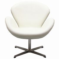 кресло swan chair экокожа белое в Ангарске