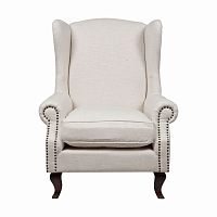 кресло мягкое с ушами белое collins wingback chair в Ангарске