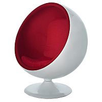 кресло-шар eero ball chair бело-красное в Ангарске