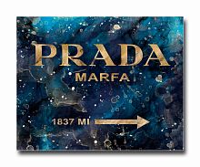 постер prada mafia на синем в золотом a4 в Ангарске