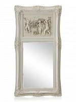 зеркало настенное прямоугольное в высокой белой раме францини distressed chalk white в Ангарске