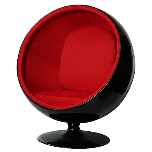 кресло eero ball chair черно-красное в Ангарске