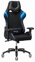 игровое кресло бюрократ бюрократ viking 4 aero, обивка: искусственная кожа, цвет: иск.кожа черная/ткань черная 26-28/сетка синяя(tw-10)-голубая(tw-55)-серая(tw-12) в Ангарске