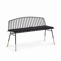 siena bench 120 черный металл черная ткань от la forma (ex julia grup) в Ангарске