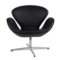 кресло arne jacobsen style swan chair черное в Ангарске