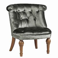 кресло sophie tufted slipper chair микровелюр серое в Ангарске