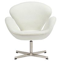 кресло swan chair кашемир белое в Ангарске