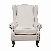 кресло collins wingback chair кремовая ткань в Ангарске