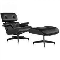 кресло eames style lounge chair черное в Ангарске