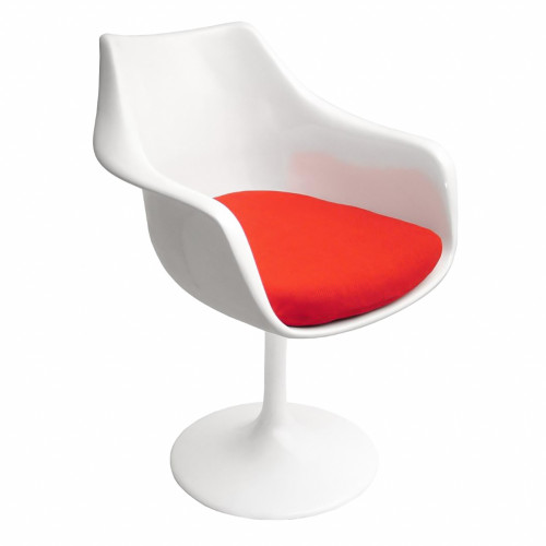 кресло tulip armchair бело-красное шерсть в Ангарске