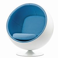 кресло ball chair бело-синее в Ангарске