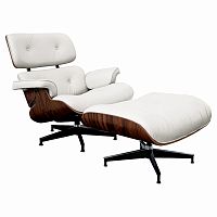 кресло lounge chair & ottoman белое в Ангарске