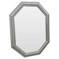 зеркало серебряное восьмиугольное вытянутое с декором silver luxury в Ангарске