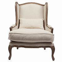 кресло мягкое с ушами lorraine chair with burlap бежевое в Ангарске