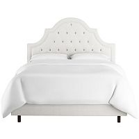 кровать двуспальная 180х200 белая с каретной стяжкой harvey tufted white в Ангарске