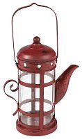подсвечник-фонарь красный в виде чайника с ручкой old kettle, 27 см в Ангарске