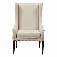 кресло мягкое с ушами белое nailhead fabric armchair в Ангарске