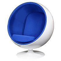 кресло eero ball chair синее с белым в Ангарске