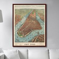 картина: antique map of new york city, 1879г. в Ангарске
