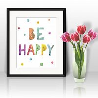 постер be happy а4 в Ангарске