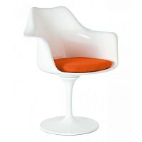 кресло tulip armchair бело-оранжевое шерсть в Ангарске