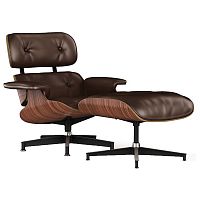 кресло lounge chair & ottoman коричневое в Ангарске