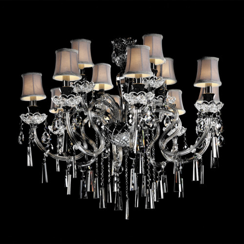 люстра md102743-12a от illuminati прозрачная/бежевая/ хром в Ангарске