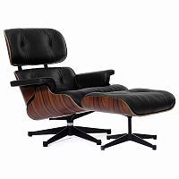 кресло eames style lounge chair & ottoman черное в Ангарске