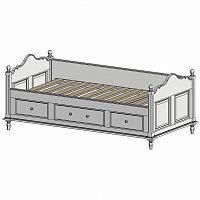 кровать-кушетка 90х190 с ящиками белая нордик в Ангарске
