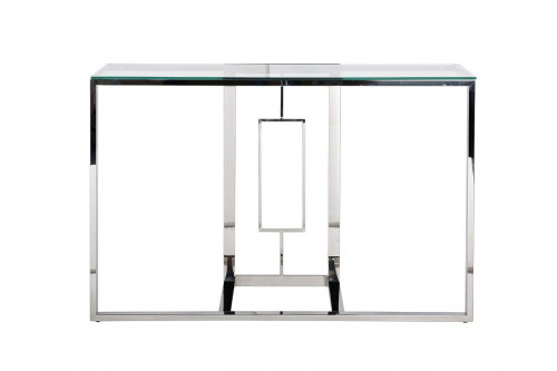 консоль серебряная с прозрачным стеклом 120x40x78 см в Ангарске
