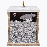 тумба с раковиной старый город снег fornasetti в Ангарске