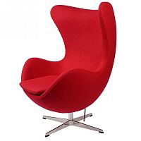 кресло arne jacobsen style egg chair красная шерсть в Ангарске