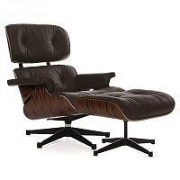 кресло eames style lounge chair палисандр коричневое в Ангарске