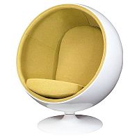 кресло eero ball chair бело-горчичное в Ангарске