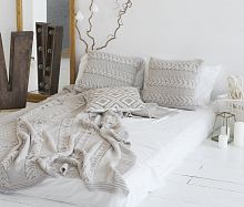 комплект плед с косами (180*220) и 2 наволочки (50*50) лён в Ангарске