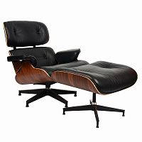 кресло eames style lounge chairчерное с коричневым в Ангарске