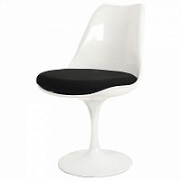 стул eero saarinen style tulip chair черная подушка в Ангарске