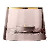 подсвечник стеклянный коричневый с золотым ободком для чайной свечи light, 6,6 см в Ангарске