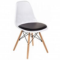 стул деревянный pc-011 белый / черный (eames style) в Ангарске