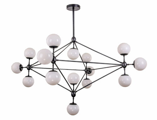 люстра modo 15 black+white черная, белые плафоны в Ангарске