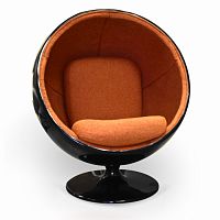 кресло ball chair черно-коричневое в Ангарске