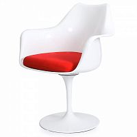 стул eero saarinen style tulip armchair красная подушка в Ангарске