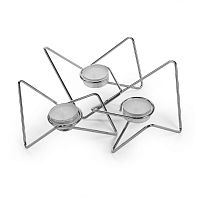 набор подсвечников серебряных металлических для чайных свечей tri-angular loop, 7 см, 3 штуки в Ангарске