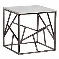 стол журнальный black chrome cube 55*55*56 см хром, белый в Ангарске